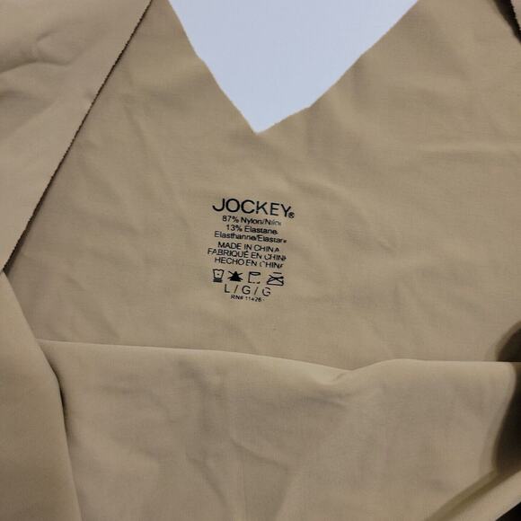 Jockey Top Women Large Shirt Tan Sleeveless Fitted Tank Undershirt Tummy Control - Picture 4 of 12